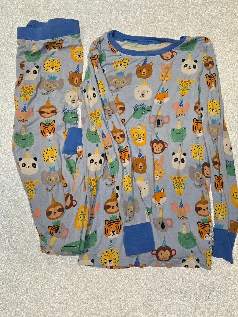 Preowned Good Boys Little Sleepies Birthday Pajamas Set Size-9/10